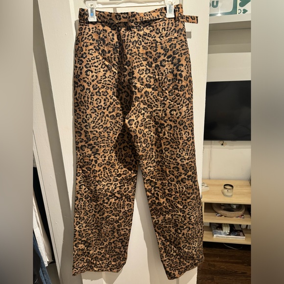 Leopard trousers with removable belt size small - Picture 2 of 5